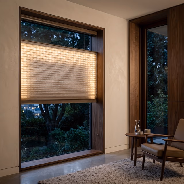 Aura® Illuminated Shades - custom window treatment installed in a Sonoma County home by Discount Best Blinds and Shutters, Santa Rosa CA 95407
