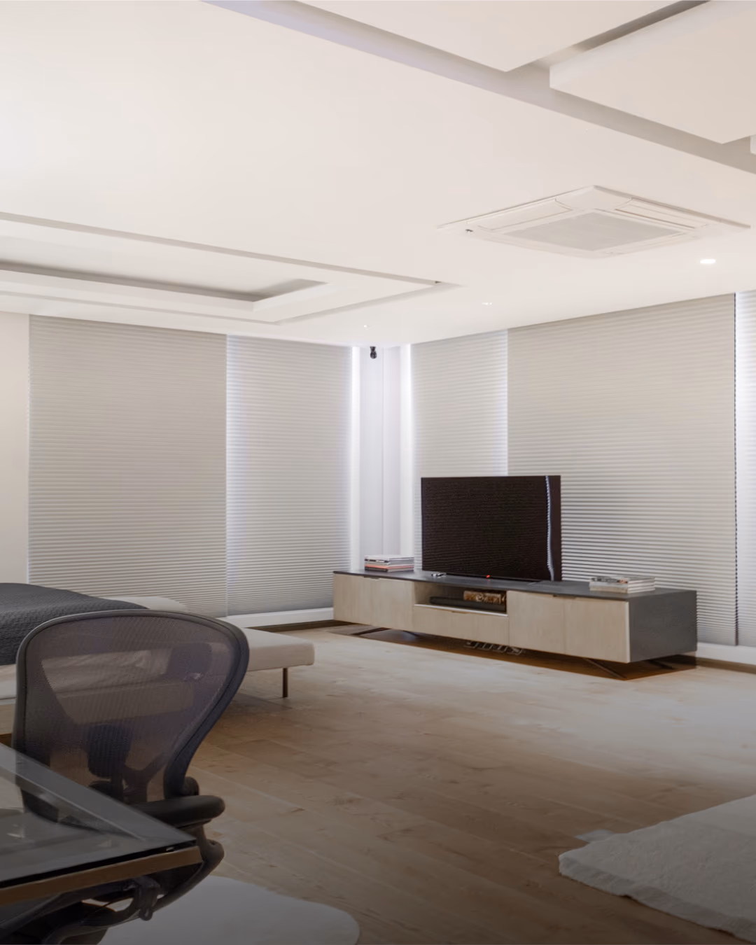 Hunter Douglas cellular shades circadian wellness sleep optimization for modern bedroom in Sonoma County